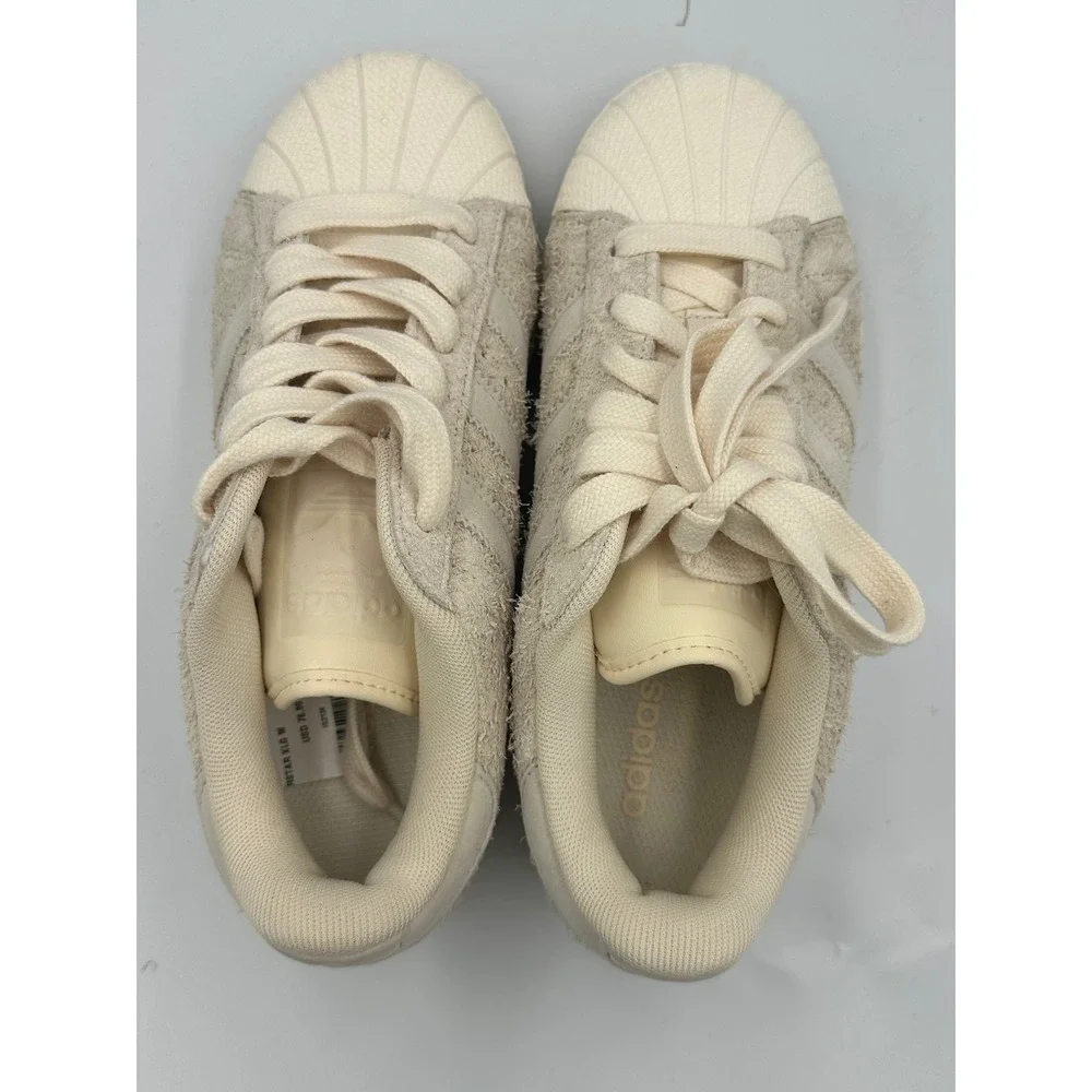 Adidas Superstar XLG W Cream Suede Platform Sneakers Y2K Luxe Sz Women 6 NIB